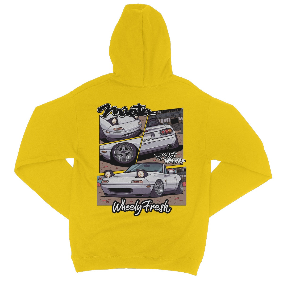 Miata White Comic Style Hoodie