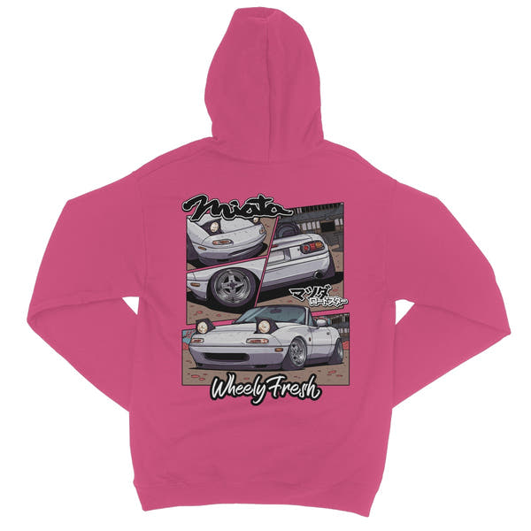 Miata White Comic Style Hoodie
