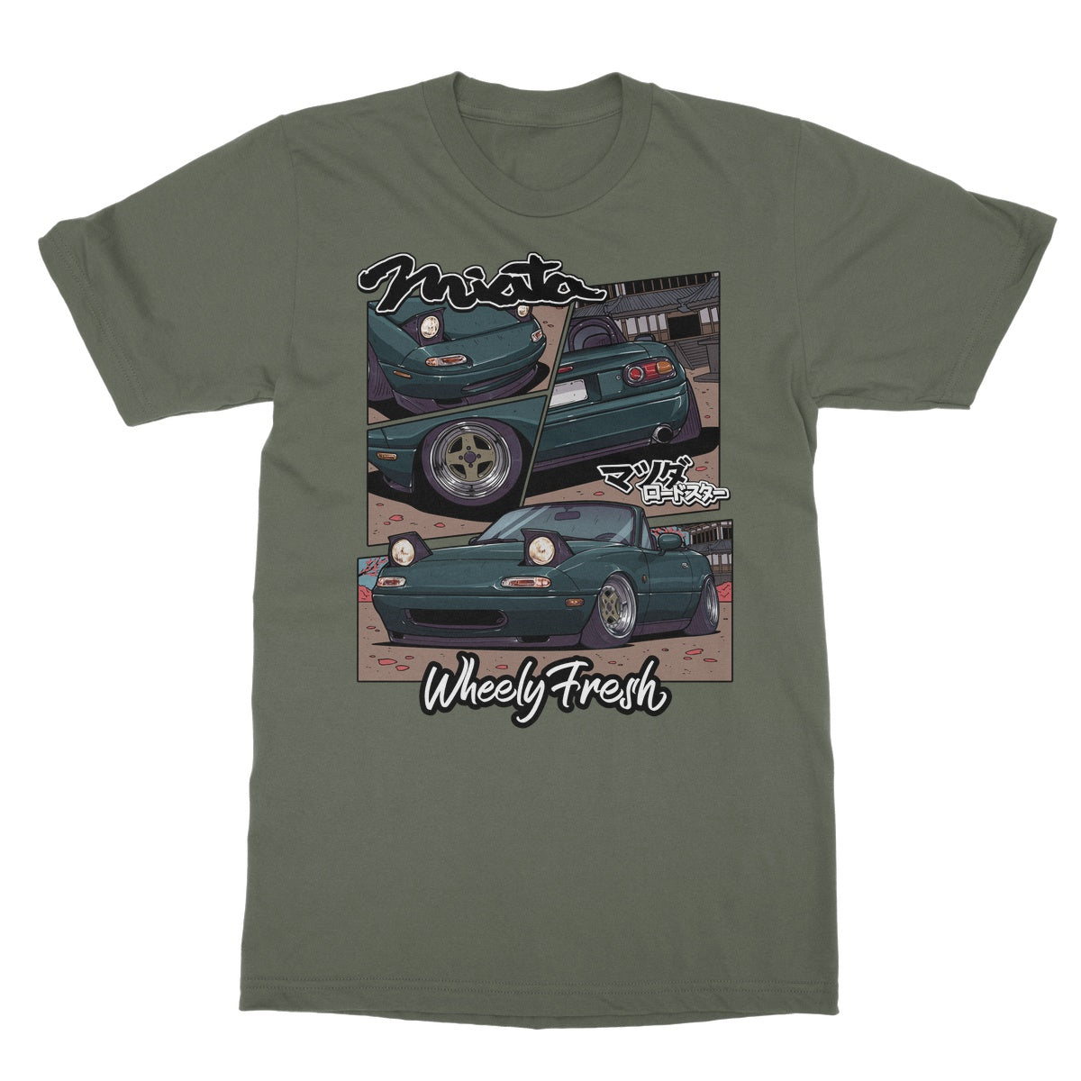 Miata Green Comic Style T-Shirt