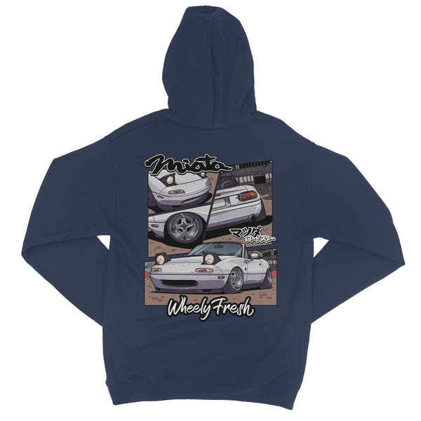 Miata White Comic Style Hoodie