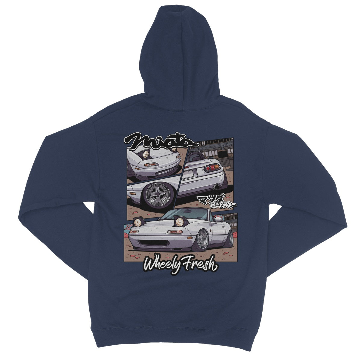 Miata White Comic Style Hoodie