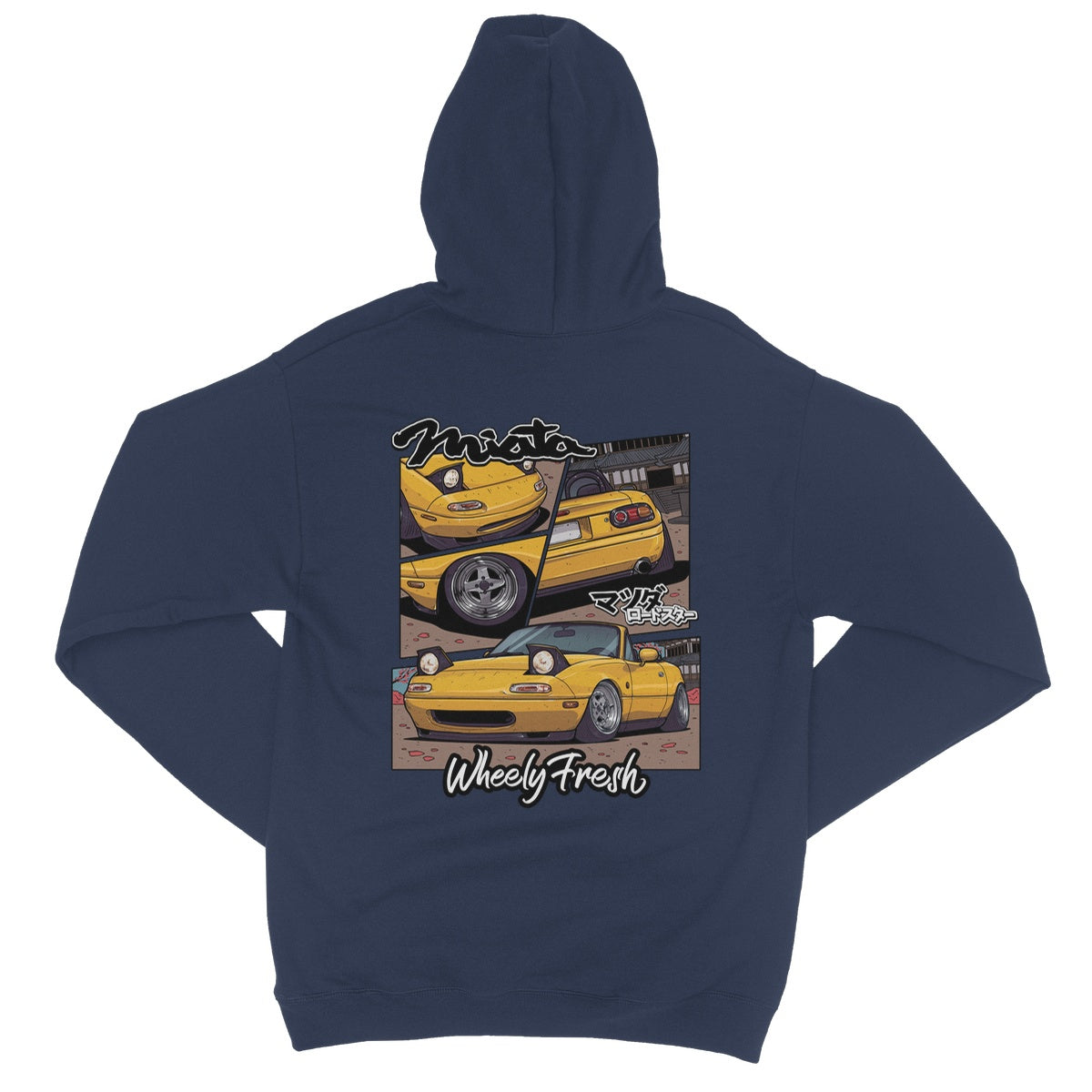 Miata Yellow Comic Style Hoodie