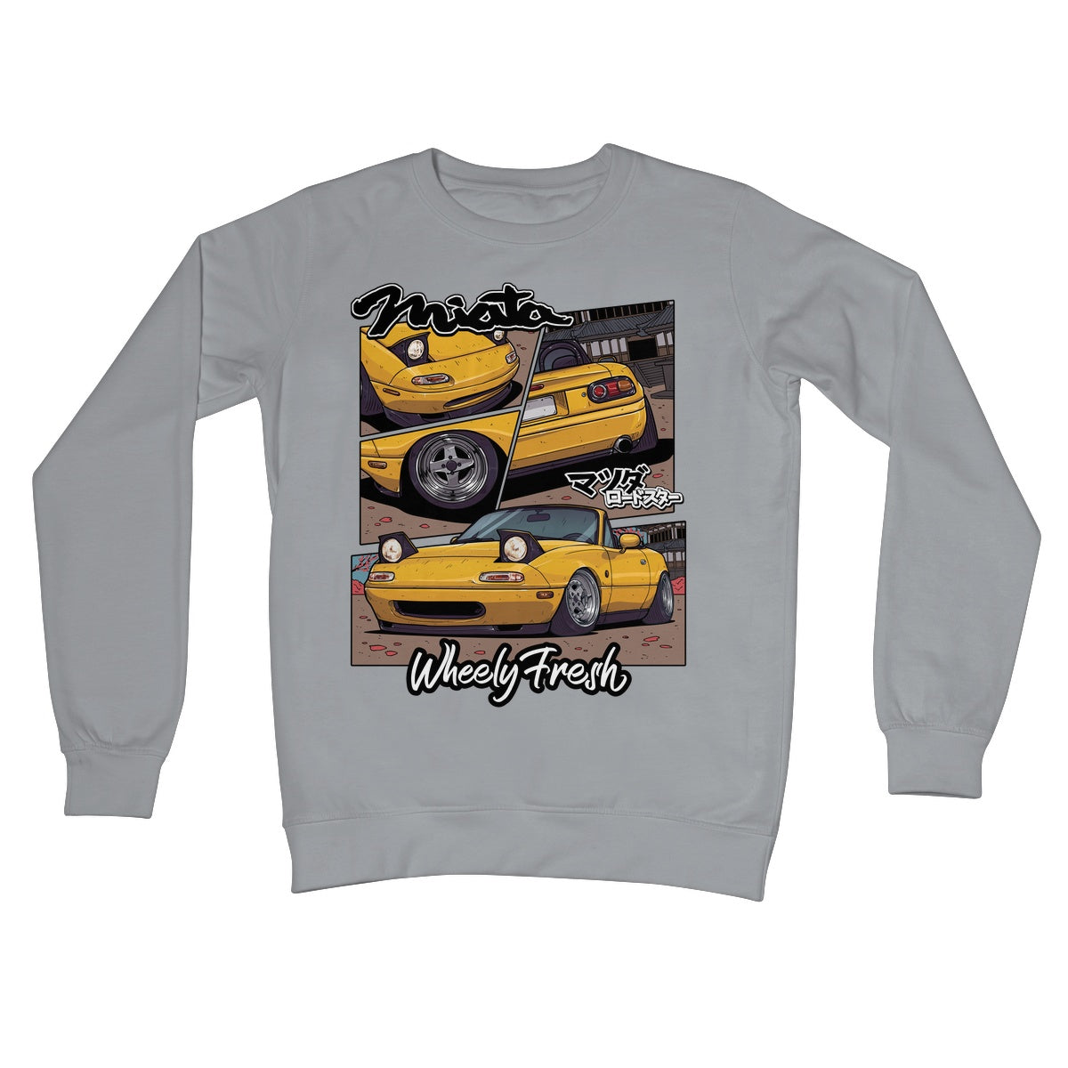 Miata Yellow Comic Style Sweatshirt