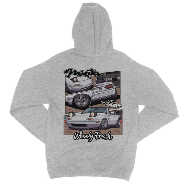 Miata White Comic Style Hoodie
