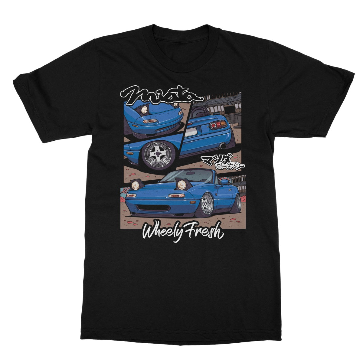 Miata Blue Comic Style T-Shirt