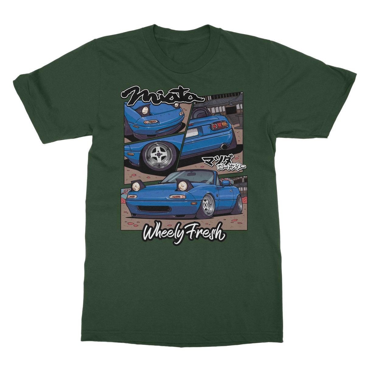 Miata Blue Comic Style T-Shirt