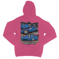Miata Blauer Kapuzenpullover im Comic-Stil