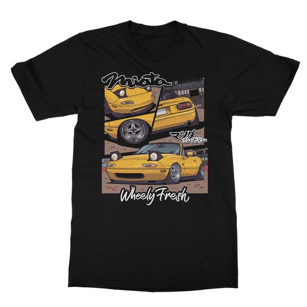 Miata Yellow Comic Style T-Shirt