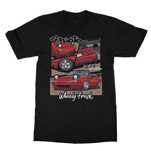 Miata rotes T-Shirt im Comic-Stil