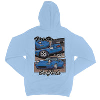 Miata Blauer Kapuzenpullover im Comic-Stil