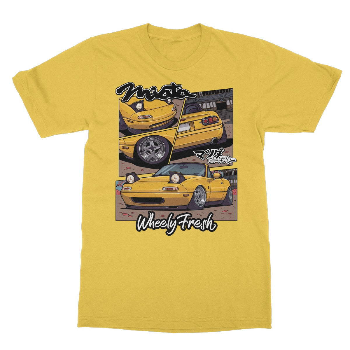 Miata Yellow Comic Style T-Shirt