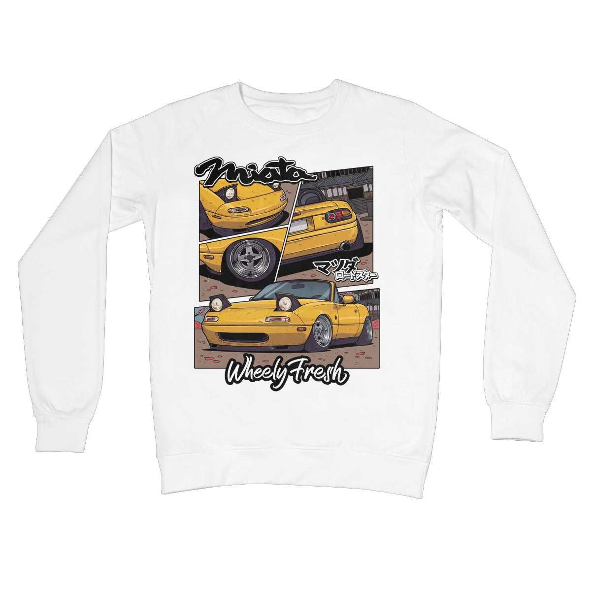 Miata Yellow Comic Style Sweatshirt