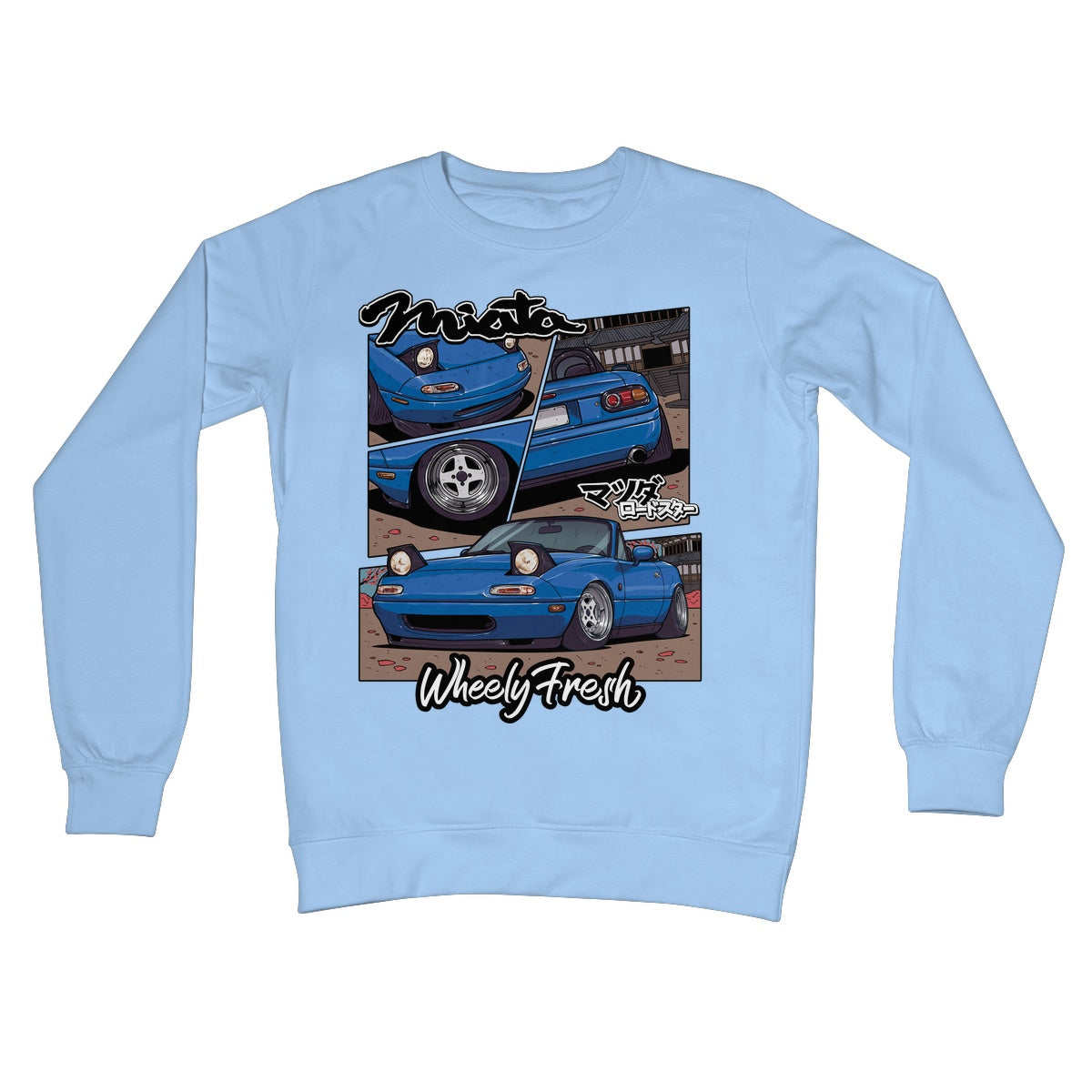 Miata Blue Comic Style Sweatshirt