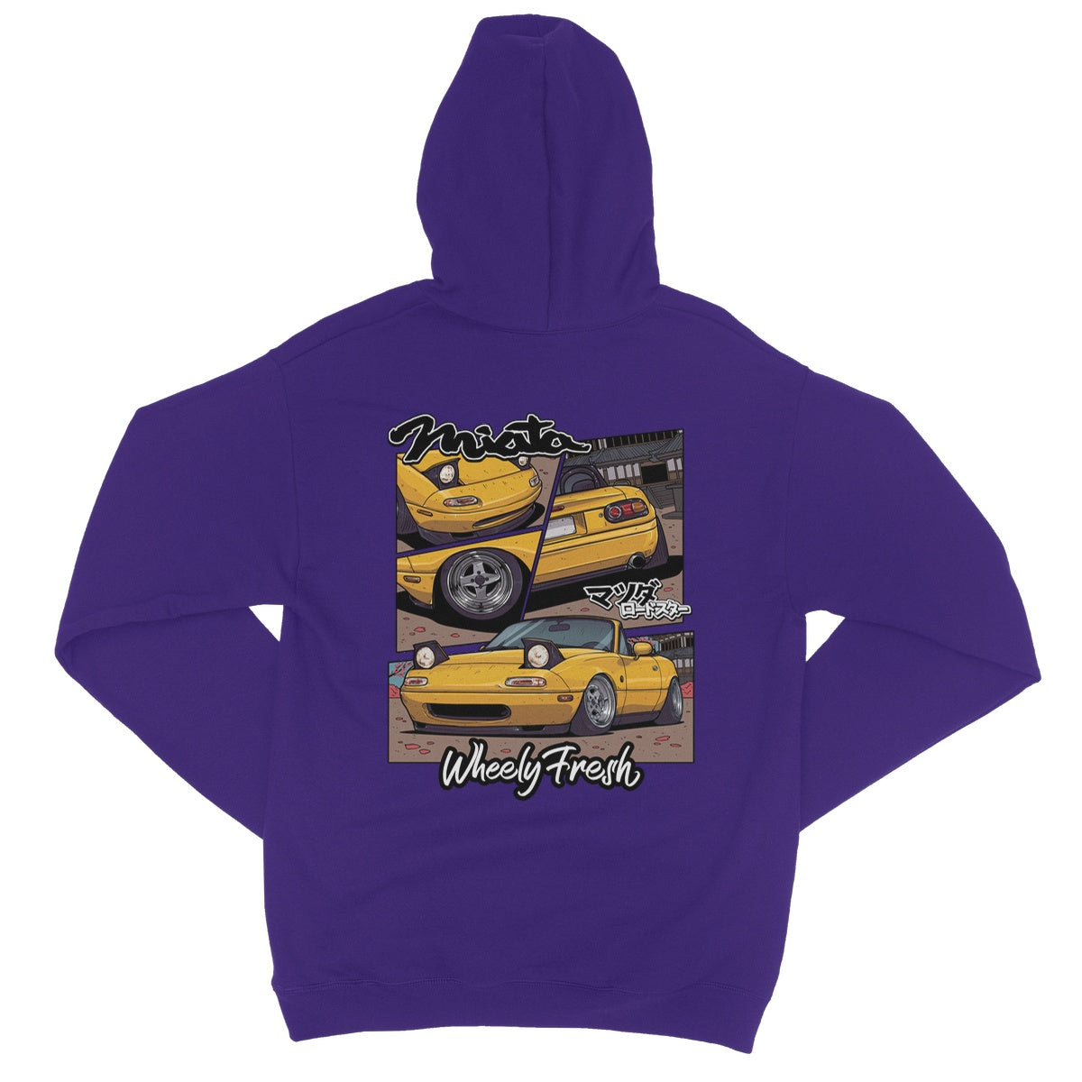 Miata Yellow Comic Style Hoodie