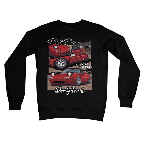 Miata rotes Sweatshirt im Comic-Stil
