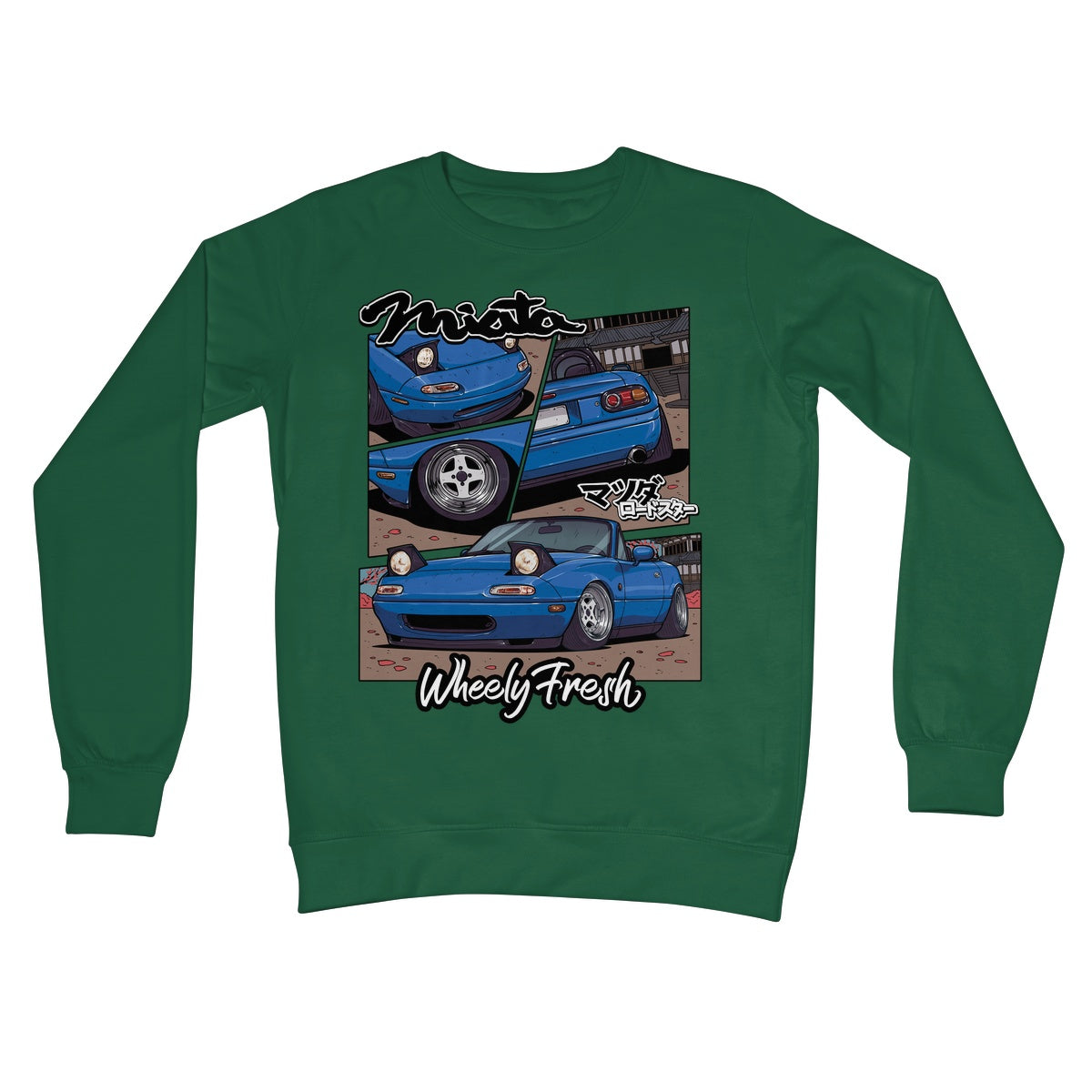 Miata Blue Comic Style Sweatshirt