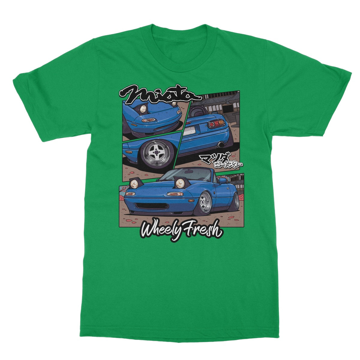 Miata Blue Comic Style T-Shirt