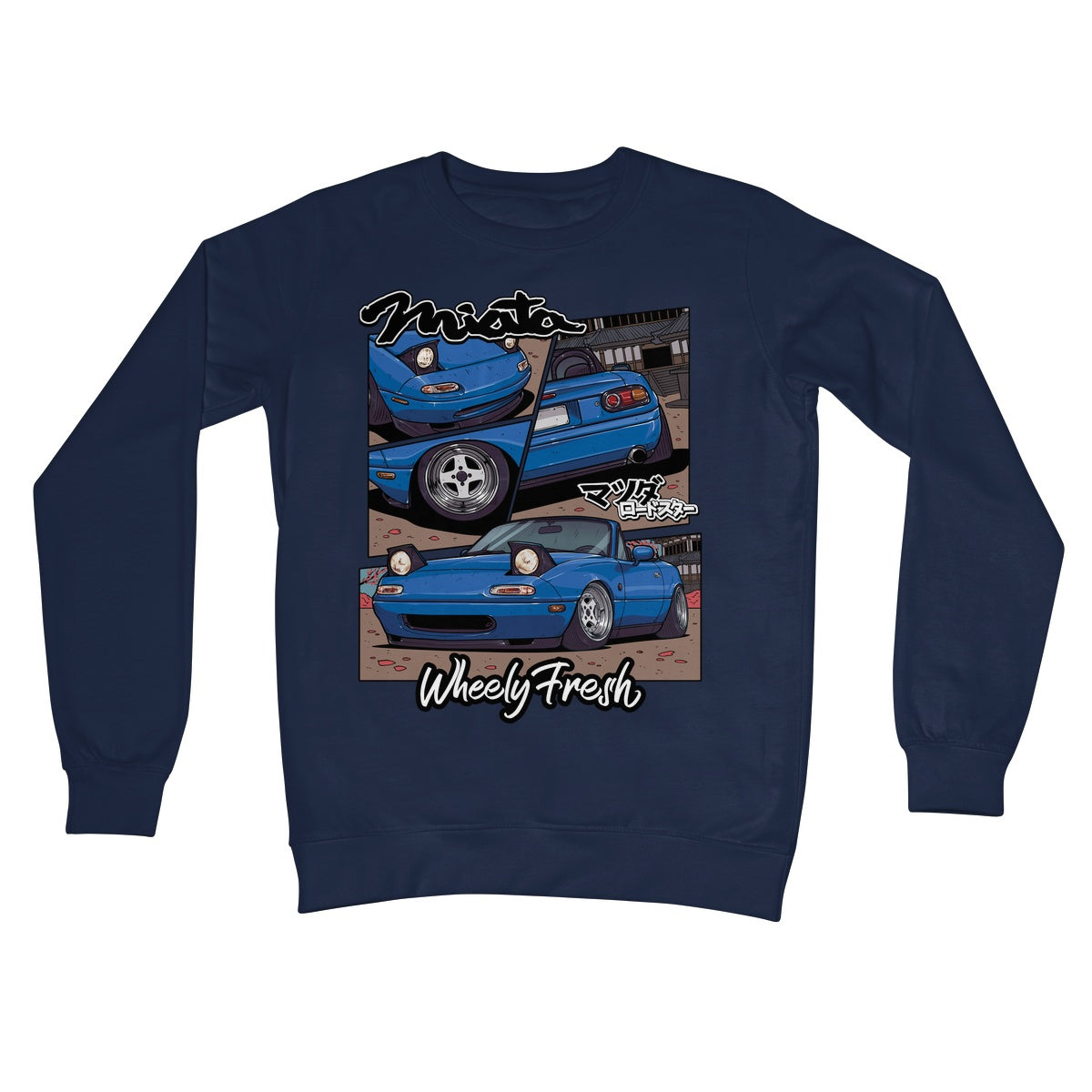 Miata Blue Comic Style Sweatshirt