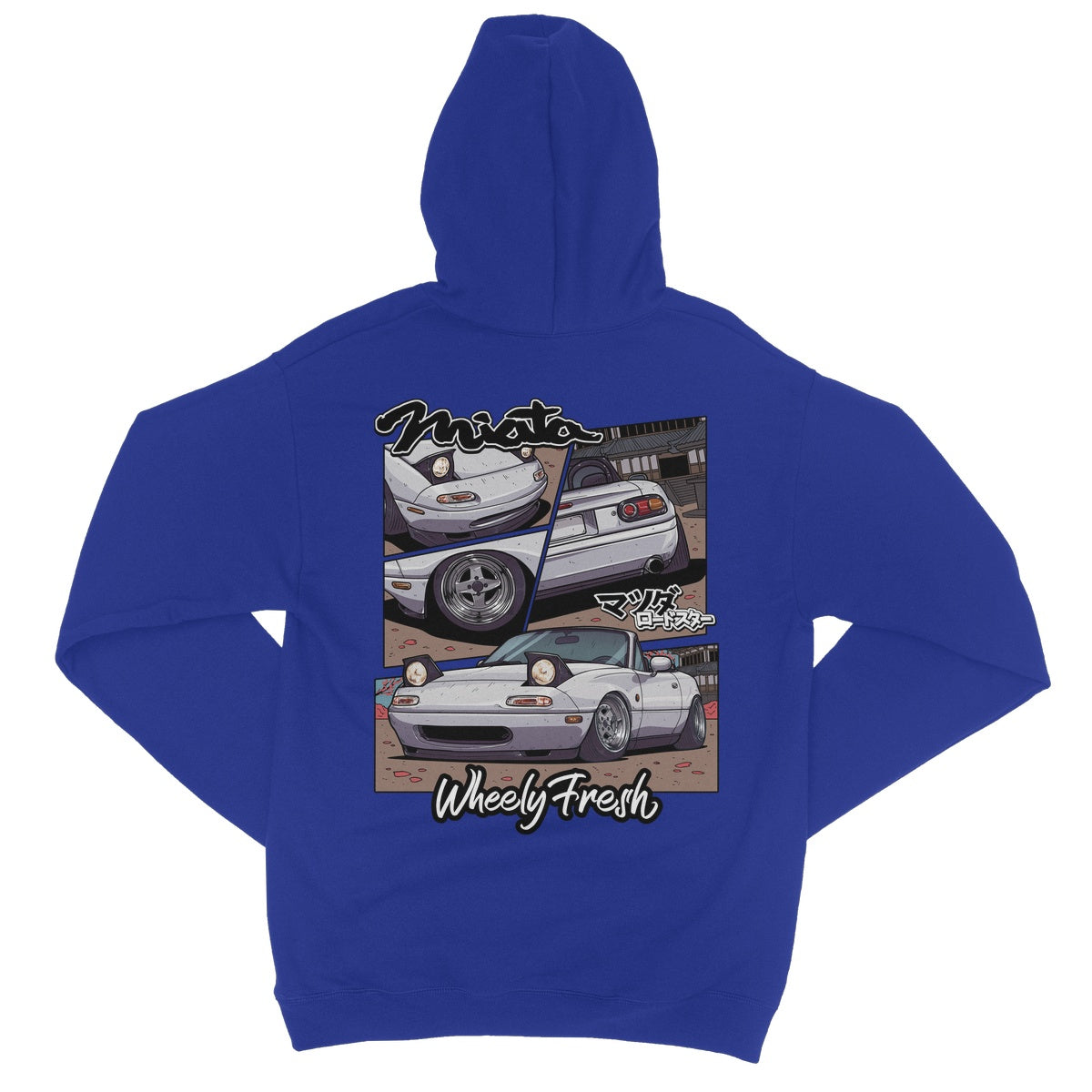 Miata White Comic Style Hoodie