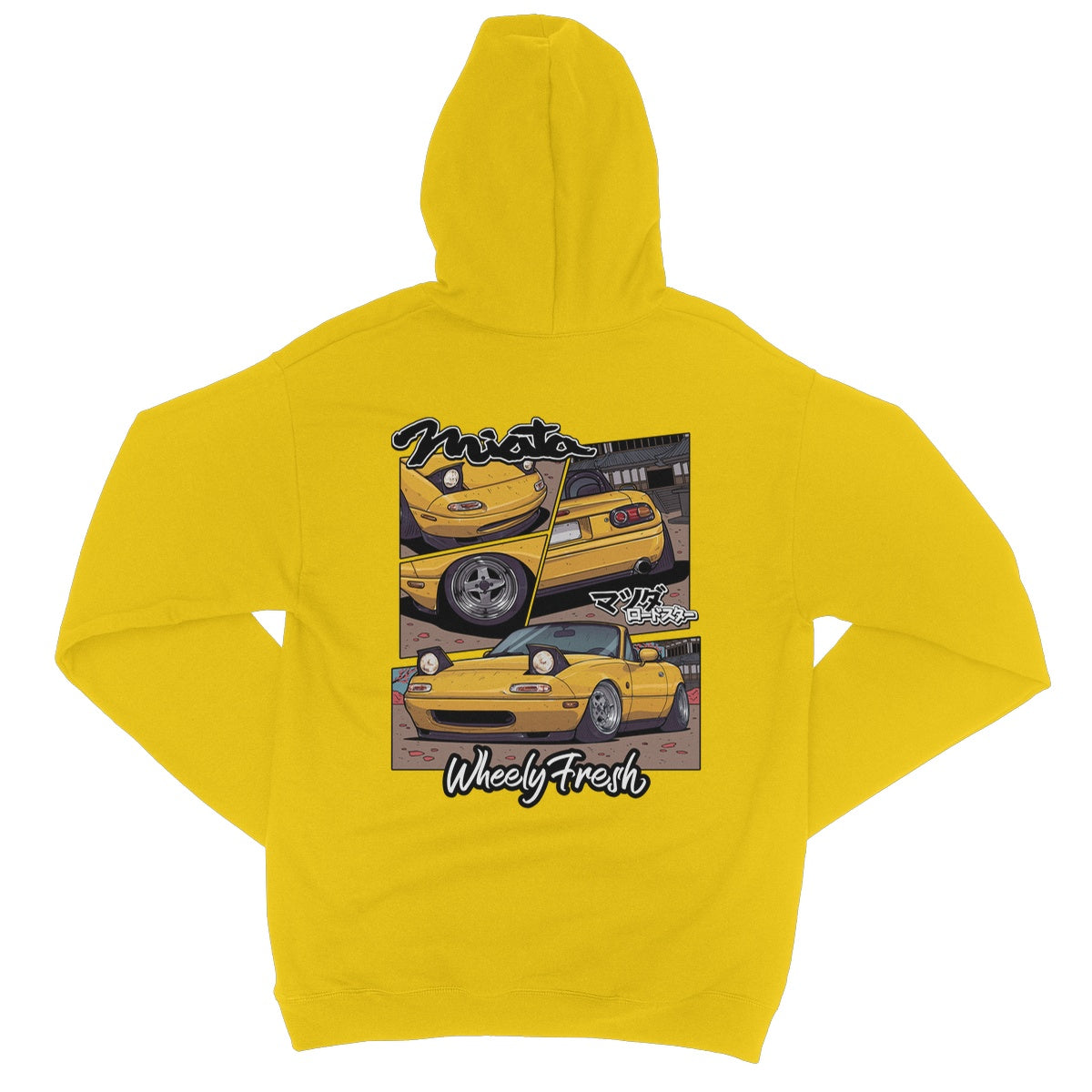 Miata Yellow Comic Style Hoodie
