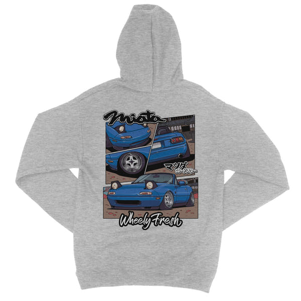 Miata Blauer Kapuzenpullover im Comic-Stil