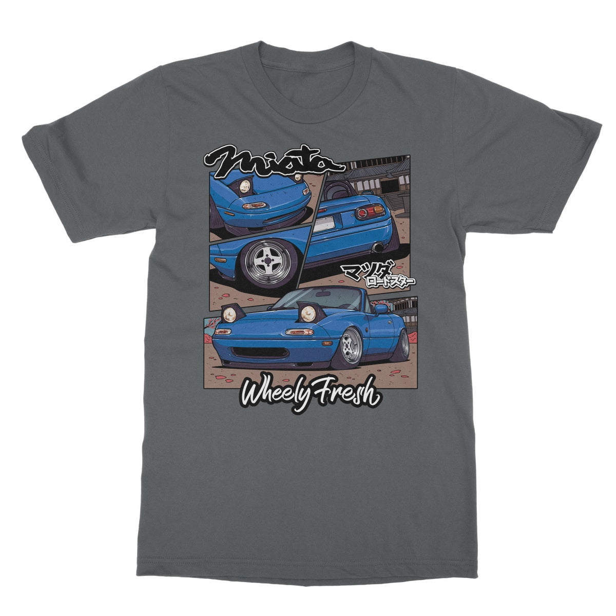 Miata Blue Comic Style T-Shirt