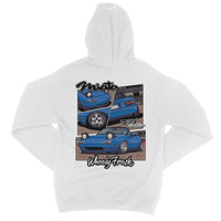 Miata Blauer Kapuzenpullover im Comic-Stil
