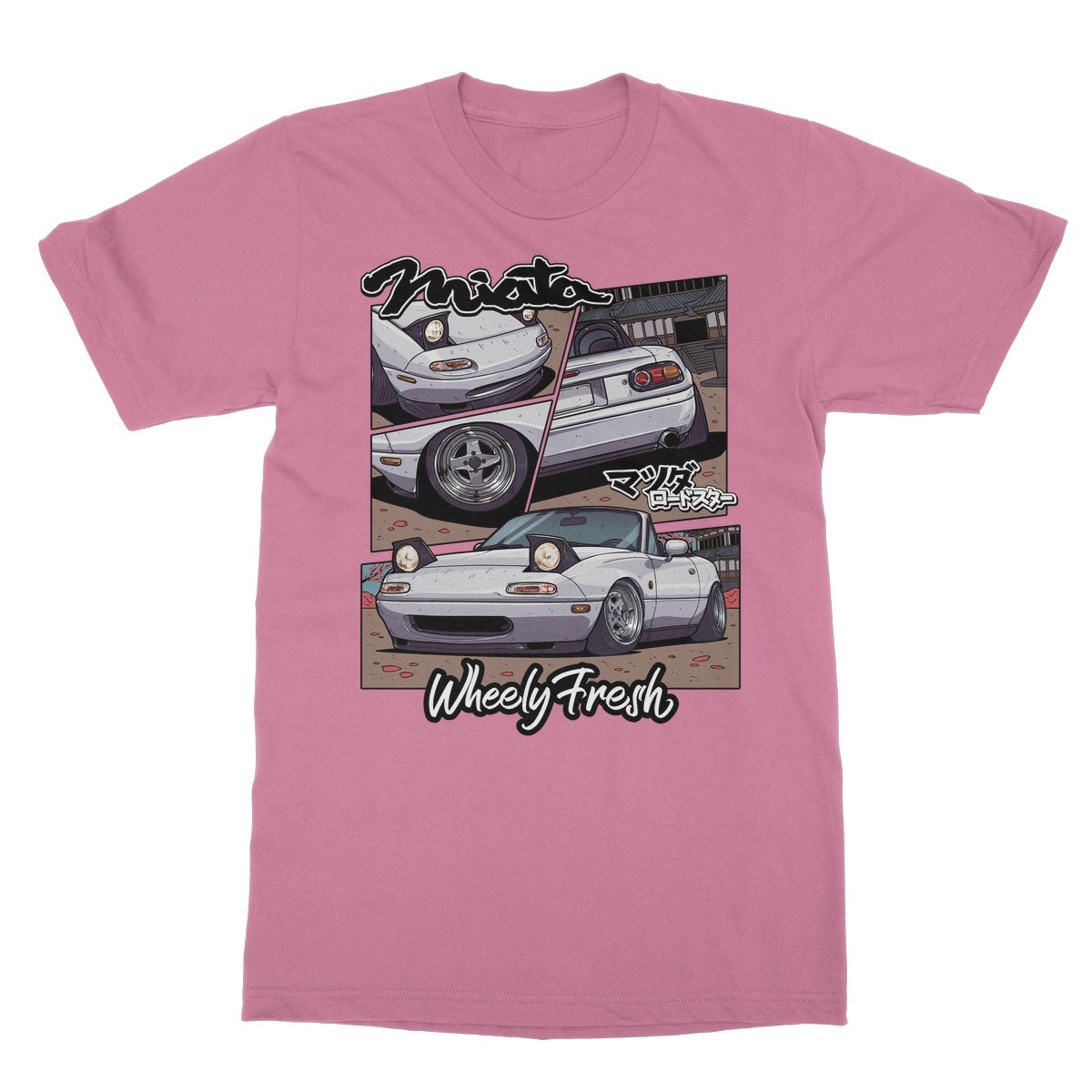 Miata Weißes T-Shirt im Comic-Stil