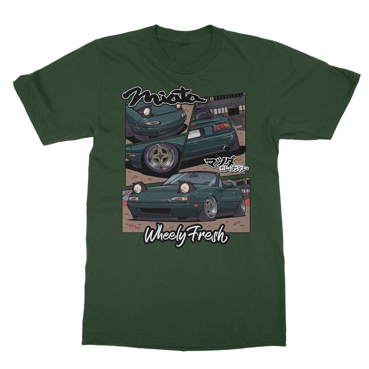 Miata Green Comic Style T-Shirt