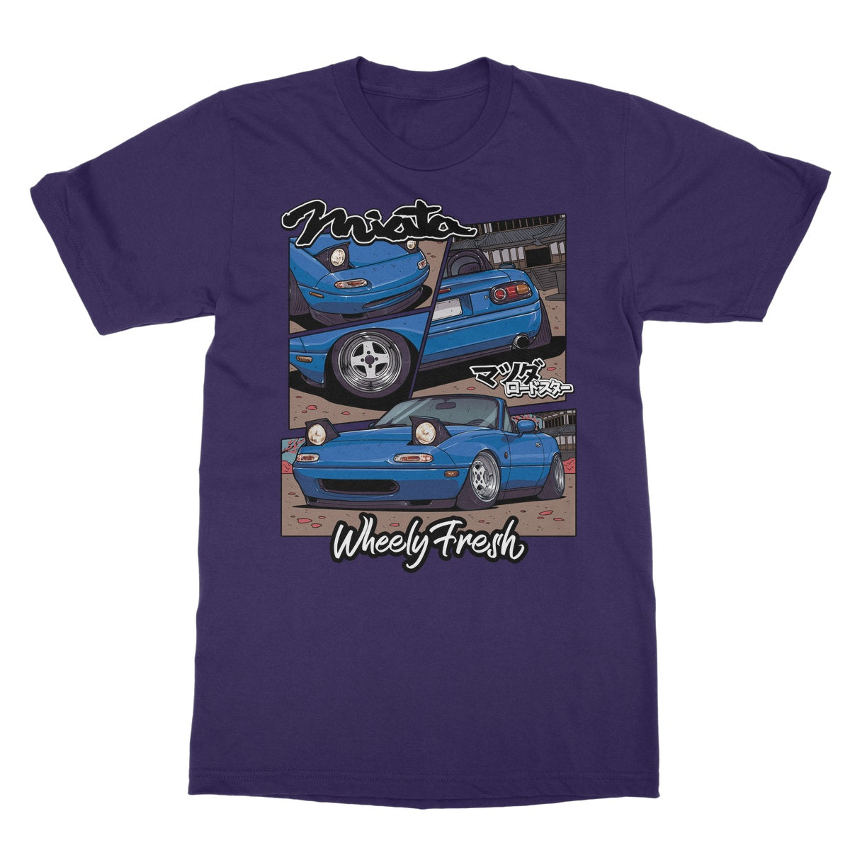 Miata Blue Comic Style T-Shirt
