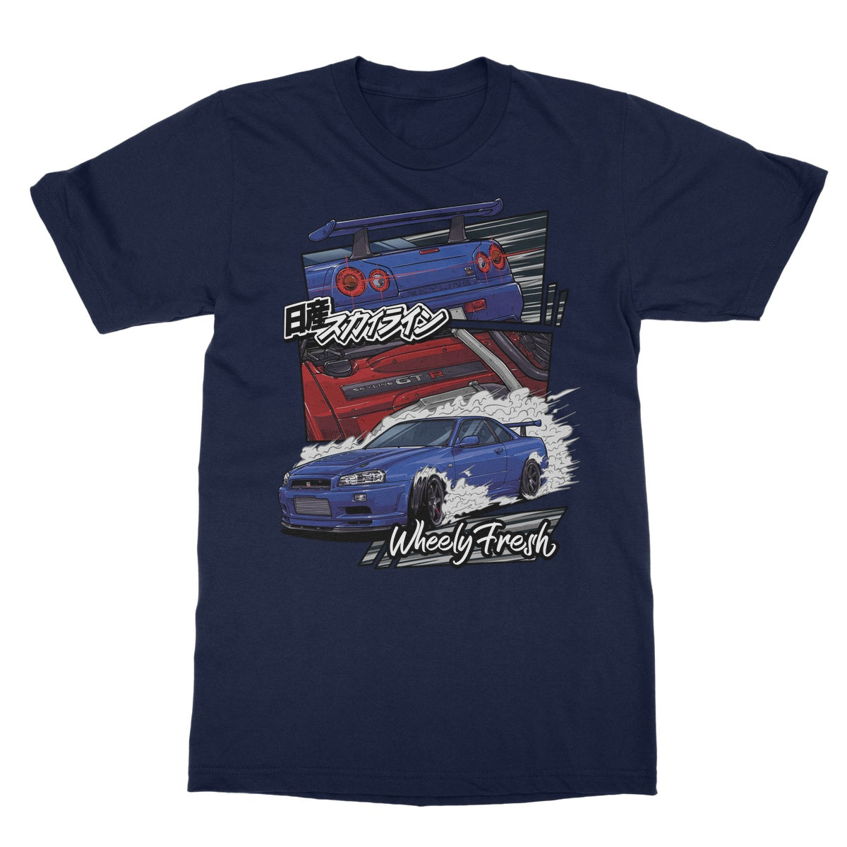 Nissan Skyline R34 GTR Comic Style T-Shirt