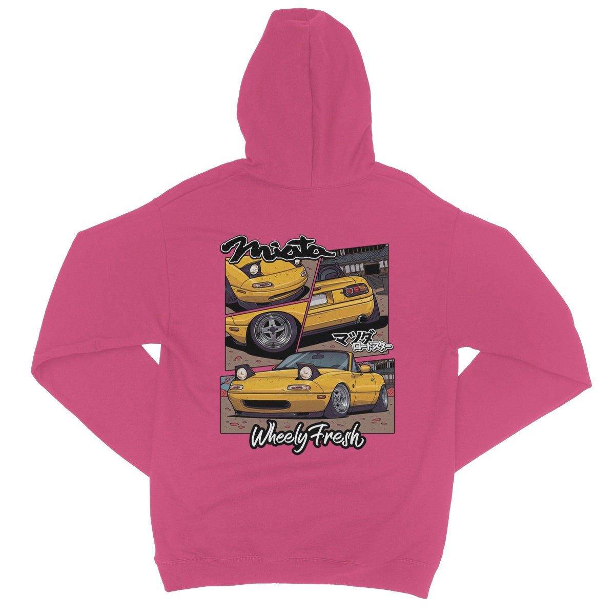 Miata Yellow Comic Style Hoodie