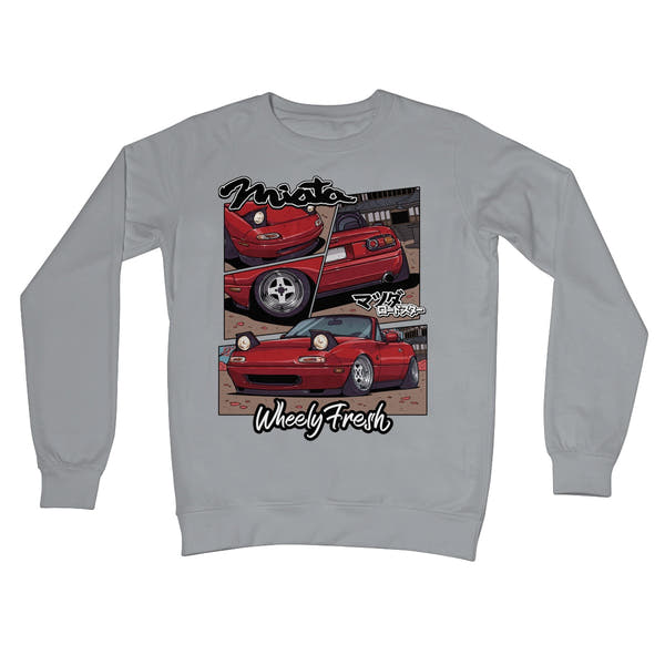 Miata rotes Sweatshirt im Comic-Stil