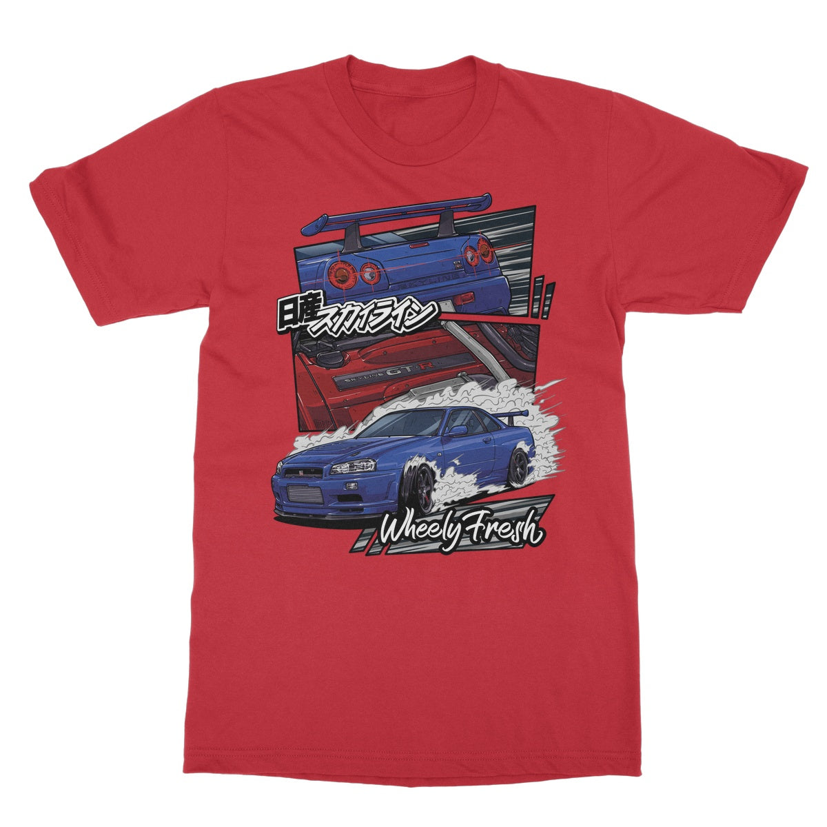 Nissan Skyline R34 GTR Comic Style T-Shirt