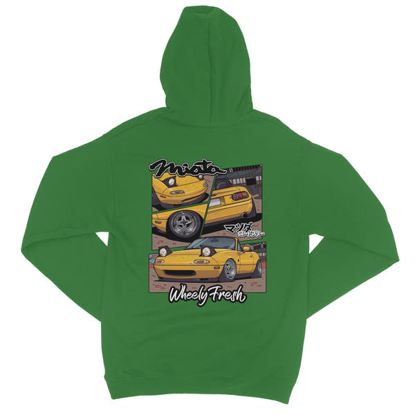 Miata Yellow Comic Style Hoodie
