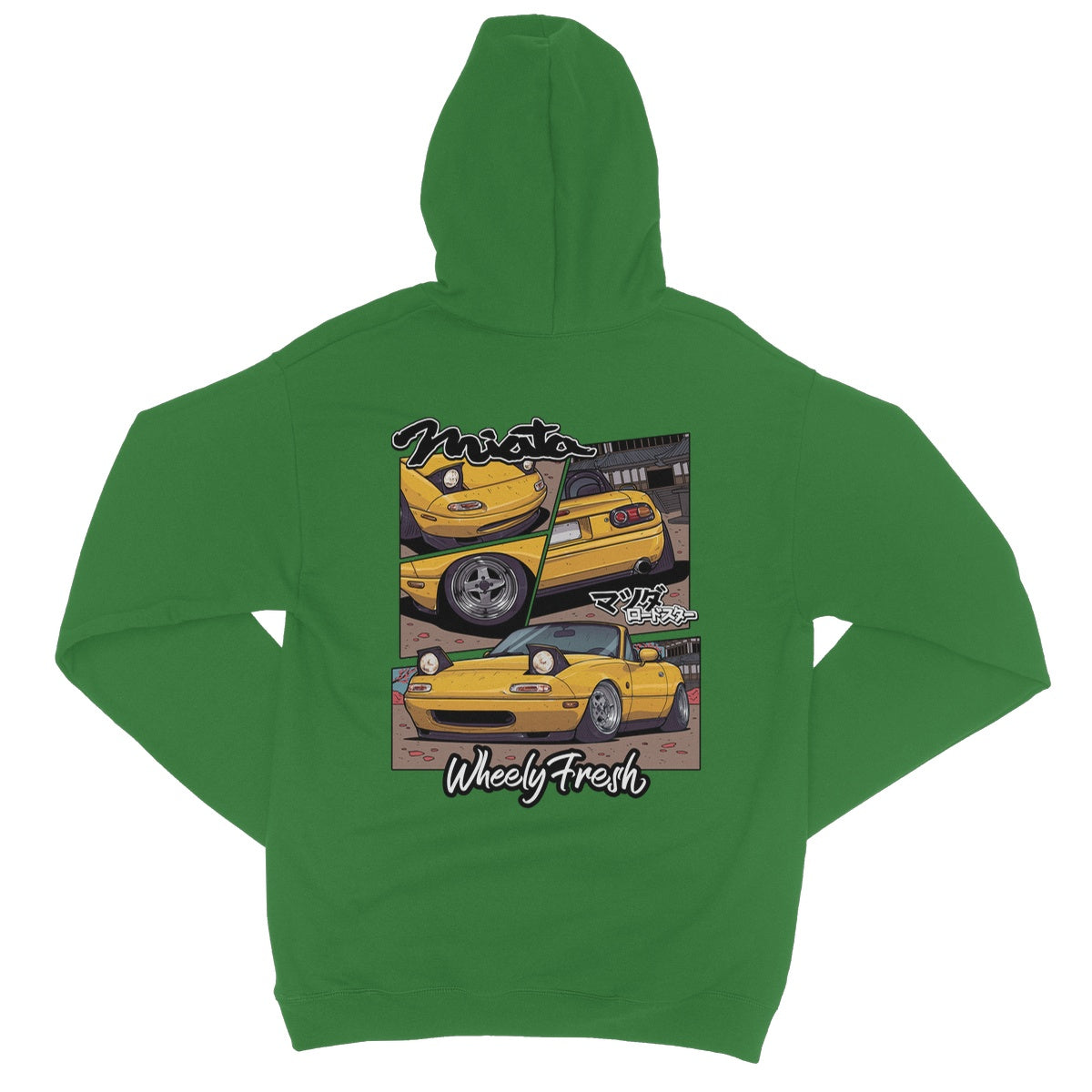 Miata Yellow Comic Style Hoodie