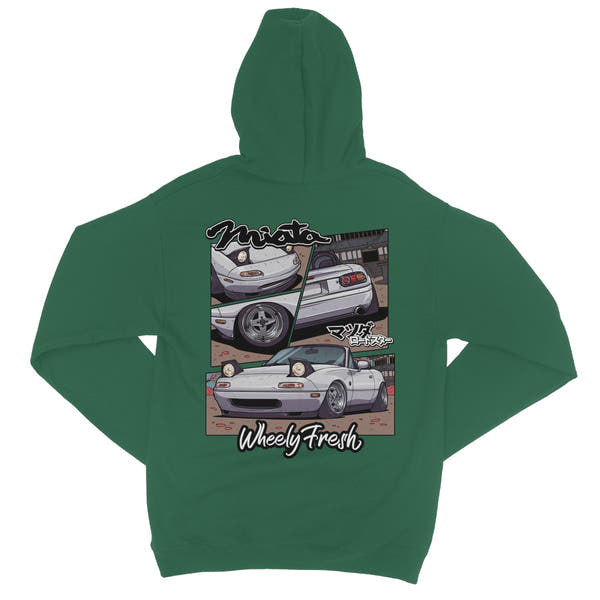 Miata White Comic Style Hoodie