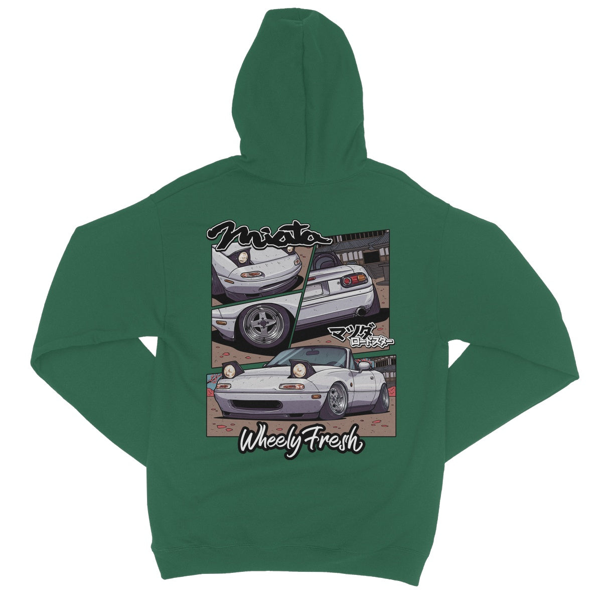 Miata White Comic Style Hoodie