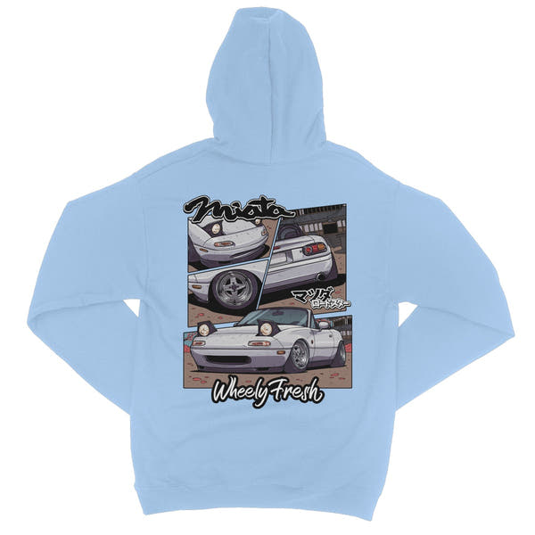 Miata White Comic Style Hoodie