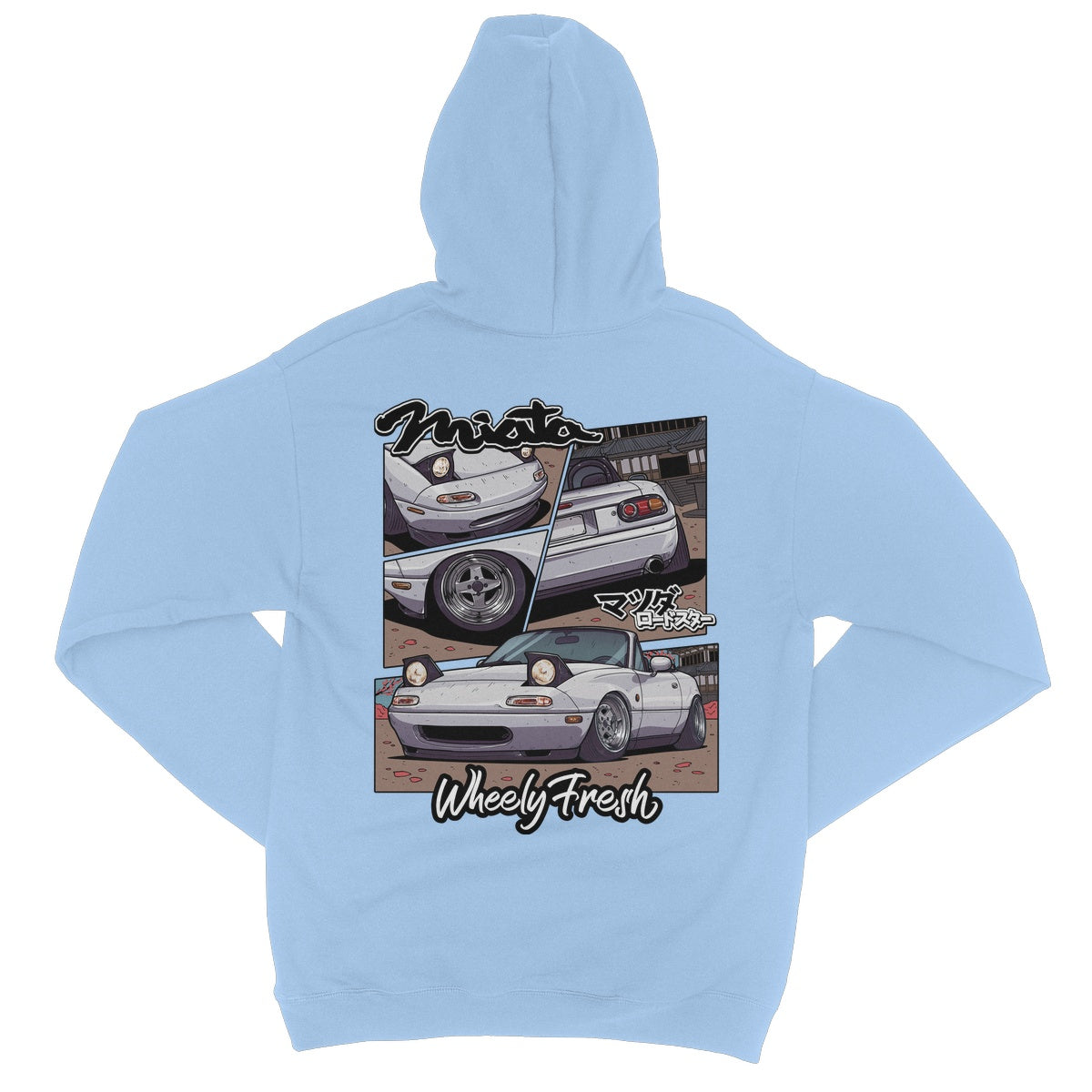 Miata White Comic Style Hoodie