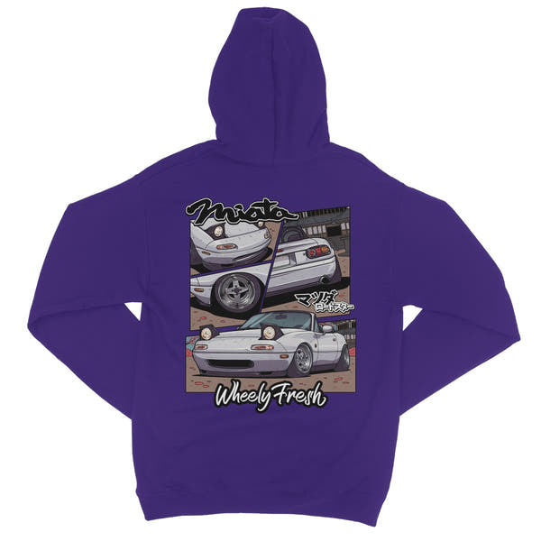 Miata White Comic Style Hoodie