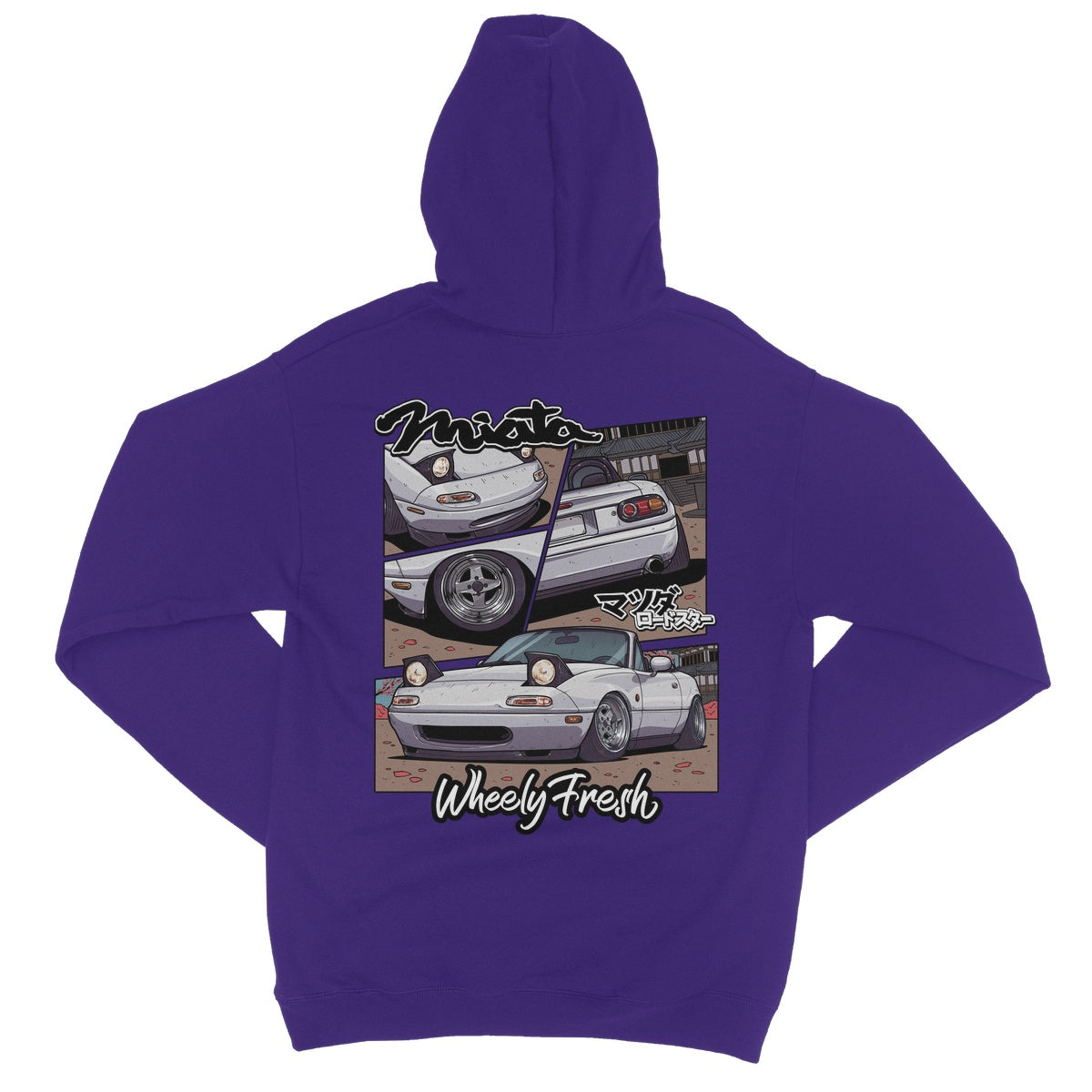Miata White Comic Style Hoodie