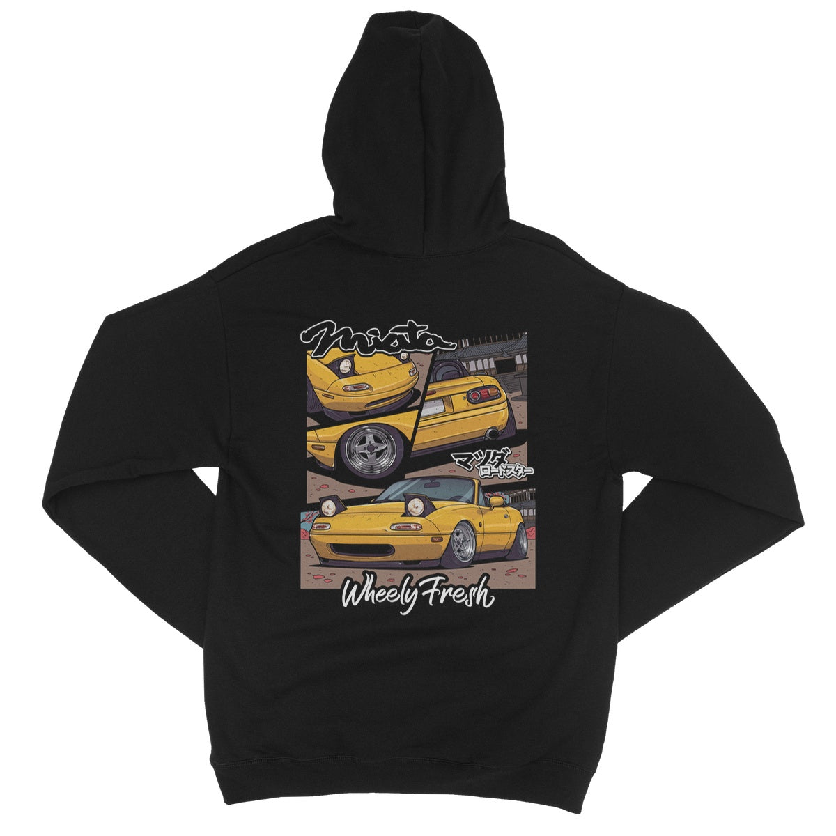 Miata Yellow Comic Style Hoodie