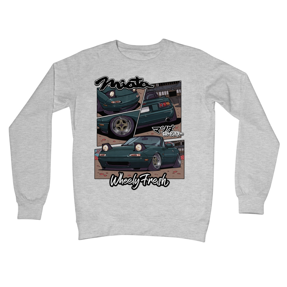 Miata Green Comic Style Sweatshirt