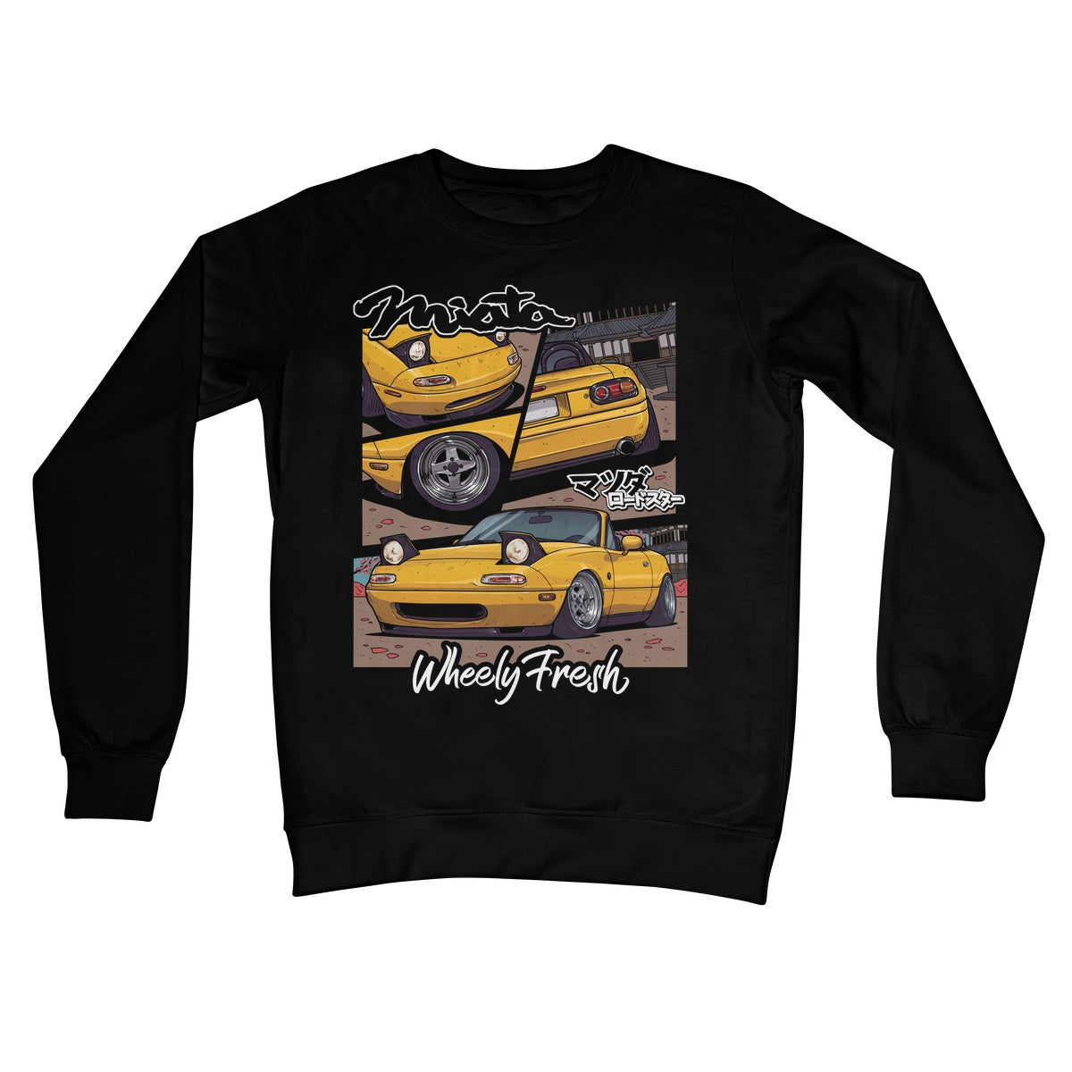 Miata Yellow Comic Style Sweatshirt