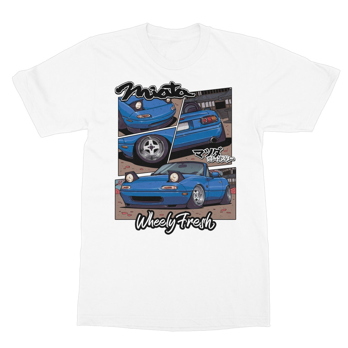 Miata Blue Comic Style T-Shirt