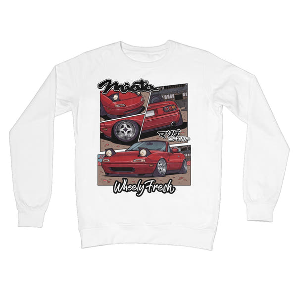 Miata rotes Sweatshirt im Comic-Stil