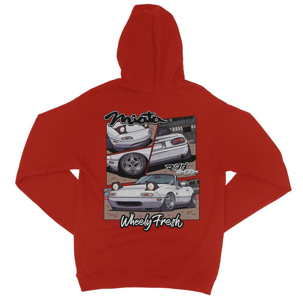 Miata White Comic Style Hoodie