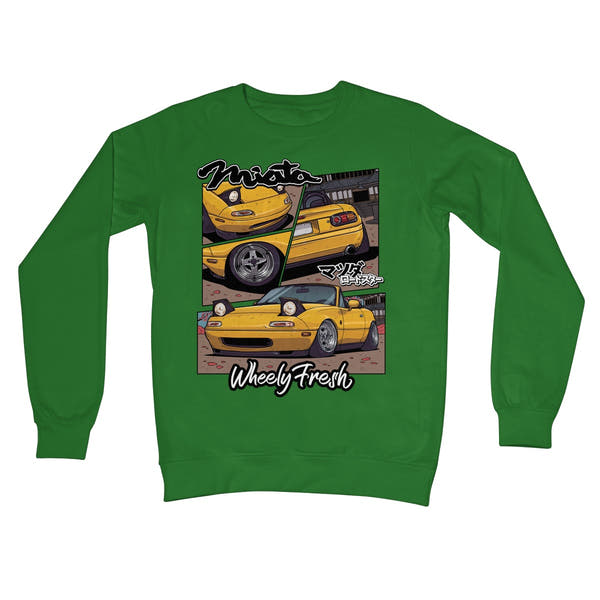 Miata Yellow Comic Style Sweatshirt