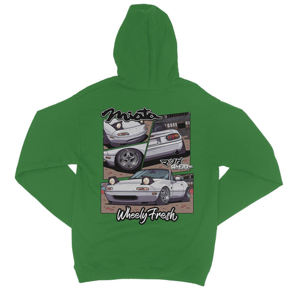 Miata White Comic Style Hoodie
